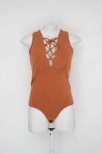 Body feminino marrom com Tiras