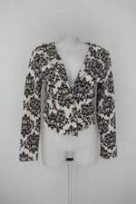 Blazer bonita feminino estampado com Hotfix e Pregas