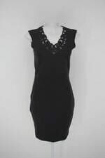 Vestido Ênfase feminino preto com Corte à laser