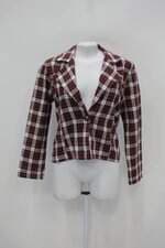 Blazer ricca bianca feminino vermelho estampado