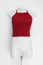 Blusa cropped manaca feminina vermelha