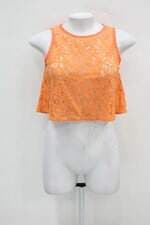 Regata cropped dress to feminina laranja com Recortes