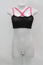 Top feminino preto e rosa com Tiras