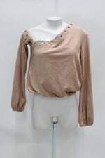 Blusa ave rara feminina bege com Ilhós