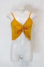 Regata cropped shein feminina amarela mostarda