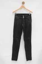 Calça Skinny sawary feminina preta com Nervura
