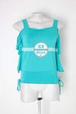 Blusa folha verde feminina estampada com Silk