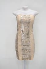 Vestido katraca feminino bege com Silk e Bojo