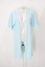 Robe nuvem de algodão feminino azul com Renda
