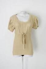 Blusa feminina bege com Faixa na Cintura