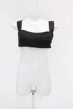 Top nua feminino preto com Recortes