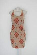 Vestido innocence feminino bege com Forro e Bordado