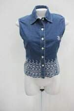 Colete lulu castagnette feminino azul com Bordado