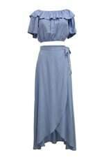 Conjunto duas peças feminina azul