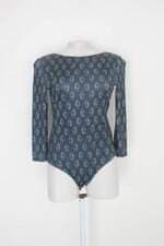 Body Avanzi feminino azul estampado com Meio forro