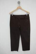 Calça de cetim cropped ann taylor feminina marrom