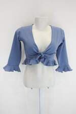 Bolero feminino azul com Recortes