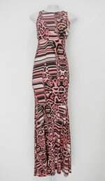 Vestido feminino estampado com Recortes