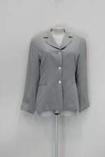 Blazer Shoulder feminino verde listrado com Ombreira e Forro