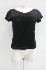 Blusa de veludo feminina preta