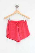 Shorts feminino rosa com Plissado