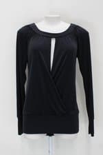 Blusa feminina azul transpassada cavada