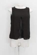 Blusa bunny's jeans co. feminina preta com Fenda e Plissado