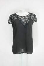 Blusa unique chic feminina preta com Renda
