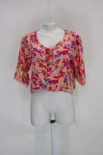 Blusa laço perfeito feminina estampada com Renda