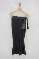Calça de tecido classic feminina preta com Faixa na Cintura