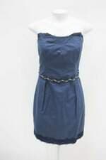 Vestido jo fashion feminino azul com Renda e Aplique