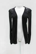 Cardigan Marisa feminino preto com Renda