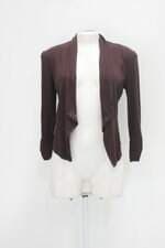Cardigan prim feminino marrom com Aplique