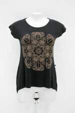 Blusa Assim Vest feminina preta com Hotfix