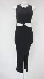 Vestido lápis renner feminino preto com Renda e Fenda