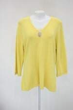 Blusa de Malha Andre Apasse feminina amarela com Aplique