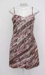 Vestido bege estampado spezzato