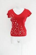 Camisa feminina vermelho com Recortes