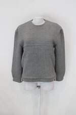 Suéter aniemeyer feminino cinza com Barra Mullet e Recortes