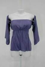 Blusa insf feminina azul com Recortes