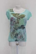 Blusa natural island feminina estampada com Sobreposto e Hotfix