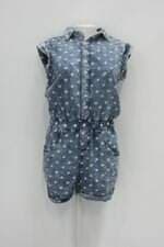 Macaquinho marisa feminino azul estampado 