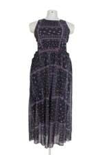 vestido em tule Ashua feminino estampado com forro e recortes