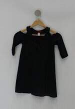Vestido Infantil kiss preto com renda e tassel 
