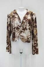 Blazer cropped alecrim feminino animal print