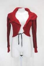 Bolero feminino vermelho listrado
