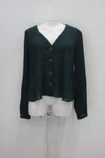 Camisa zara feminina verde com Plissado