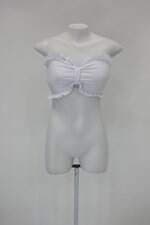 Top  cropped feminino branco com Bojo e Babado