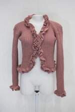 Cardigan feminino rosa com Jabô