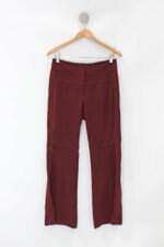 Calça de tecido shoulder feminina vermelho com Nervura